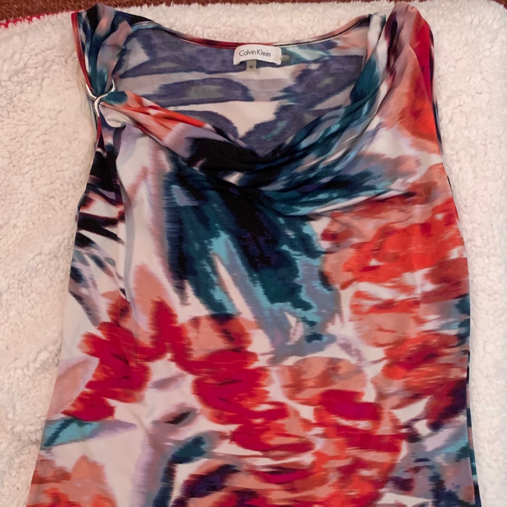 Calvin Klein Sleeveless Top - Pink, Orange, Teal